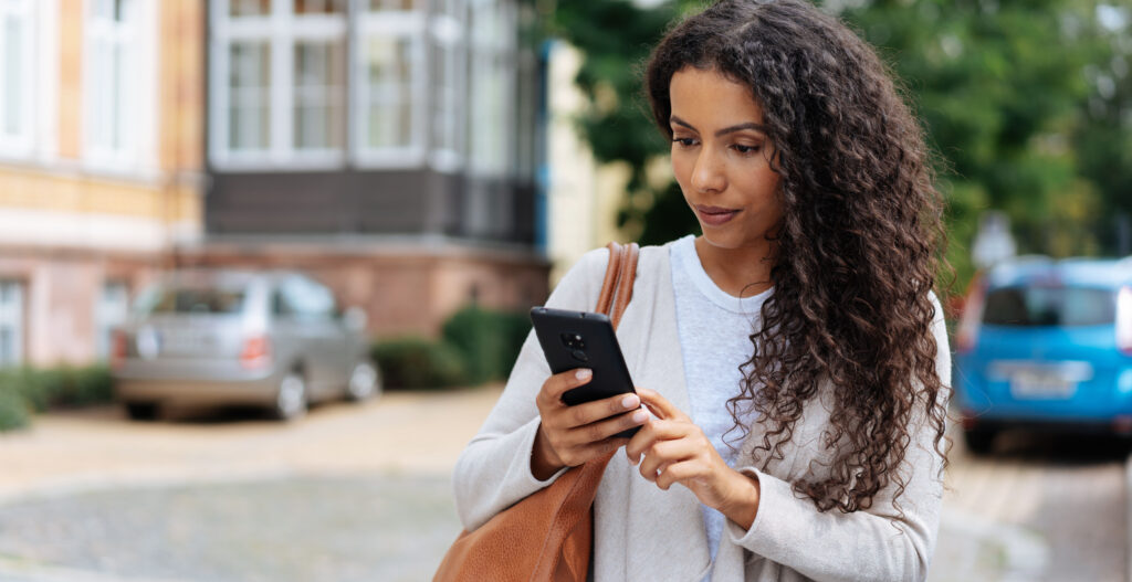 Patient with digital-first access on a phone